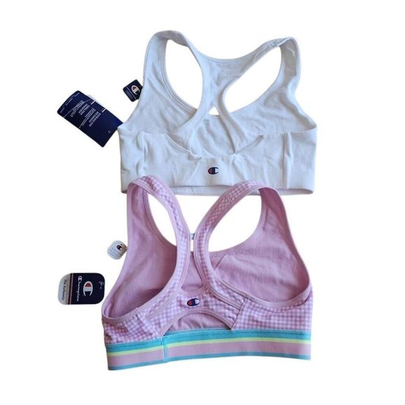 Champion Sz S pink white multicolor 2 sport bra bundle - Picture 2 of 5